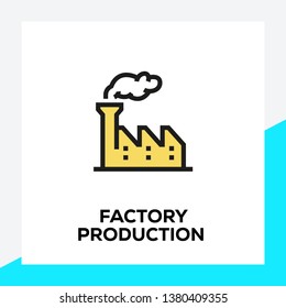 FACTORY PRODUCTION LINE ICON SET