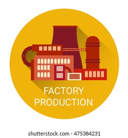 Fabrik-Produktionsanlage Symbol Flache Vektorgrafik