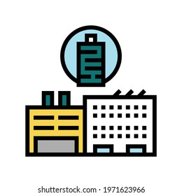 factory production textile color icon vector. factory production textile sign. isolated symbol illustration