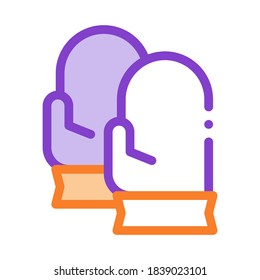 Factory Protective Gloves Metallurgical Icon Vector Thin Line. Contour Illustration