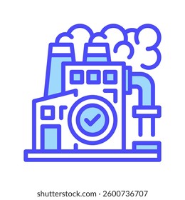 Factory Quality Check Line Icon, Outline Symbol for Manufacturing Standards, Industrial Inspection, Production Safety, Compliance Control, and Product Testing. Vector Sign Icon.