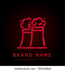 Factory red chromium metallic logo