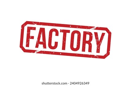 Factory Red Rubber Stamp vector design.