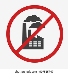 No Factory Antipollution Sign Concept Factory Stock Vector (Royalty ...