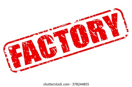 Factory red stamp text on white