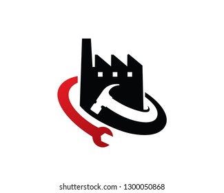 Factory Repair Logo Template, Icon, Symbol - Vector