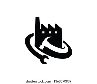Factory Repair Logo Template, Icon, Symbol - Vector
