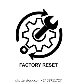 Factory reset icon. Reset setting factory isolated on background vector illustration.