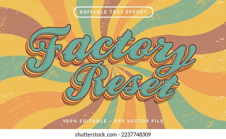 factory reset retro color 3d text editable text effect