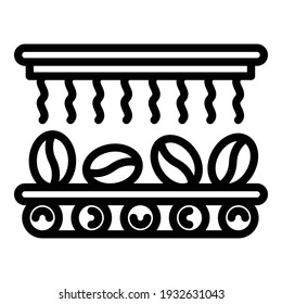 Factory roasting coffee icon. Outline factory roasting coffee vector icon for web design isolated on white background