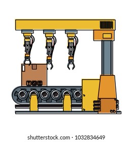 Factory robot arm with conveyor