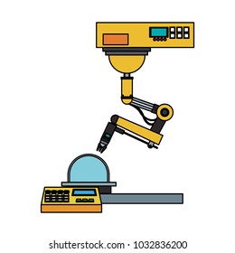 Factory robot arm with conveyor