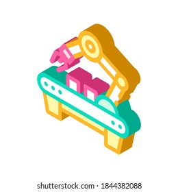 factory robotic arm isometric icon vector. factory robotic arm sign. isolated symbol illustration