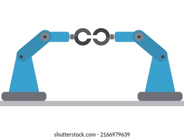 Factory robotic arm on white background.