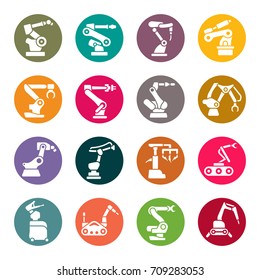Factory robotics icons