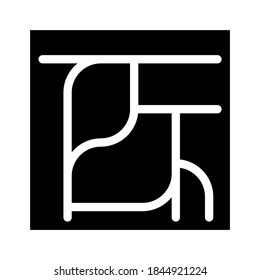 vector de icono de glifo del sistema de ruta de fábrica. señal de sistema de ruta de fábrica. símbolo de contorno aislado ilustración negra