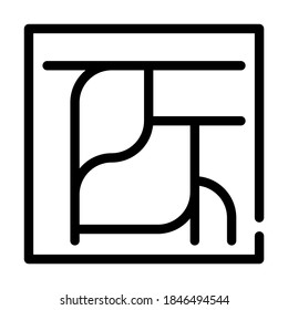 vector de icono de línea de sistema de ruta de fábrica. señal de sistema de ruta de fábrica. símbolo de contorno aislado ilustración negra