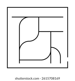 factory route system line icon vector. factory route system sign. isolated contour symbol black illustration