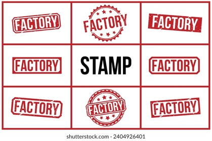 Fabrikgummistempel auf weißem Hintergrund. Werkskautschuk-Stempel.