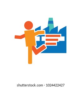 Factory Run Logo Icon Design