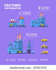 Factory set. Flat info graphic elements. 