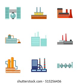 Factory set icons in cartoon style. Big collection of factory vector symbol stock illustration