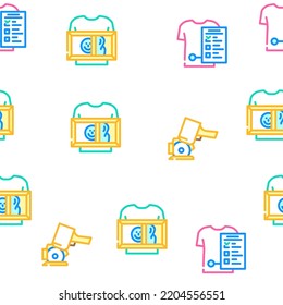 factory sewing sew machine vector seamless pattern thin line illustration
