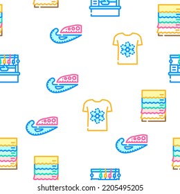 factory sewing sew machine vector seamless pattern thin line illustration