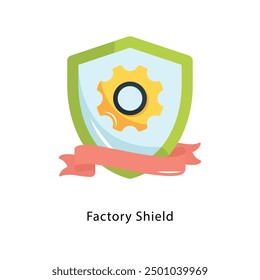 Factory Shield Vector Flat Icon Design illustration Symbol on White background EPS 10 File