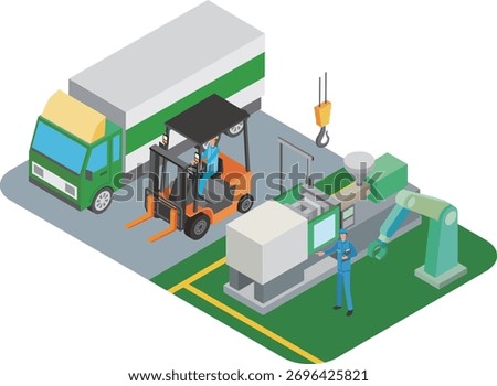 Factory and shipping yard illustration