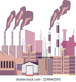 dibujo de humo agotador de diseño coloreado con icono de fábrica