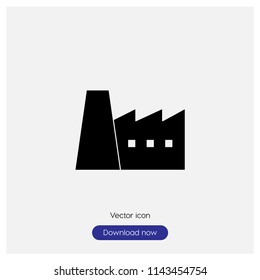 Factory sign icon in trendy flat style isolated on grey background, modern symbol vector illustration for web