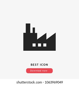 Factory sign icon vector, industrial modern symbol vector illustration for web and mobil app isolated on grey background