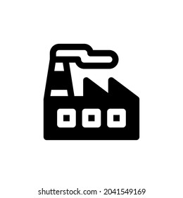 Factory Silhouette Icon On White Background