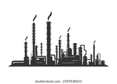 Factory silhouette isolated on a white background.