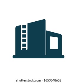 factory silhouette style icon design, Industry plant building industrial construction job work technology and manufacturing theme Vector illustration