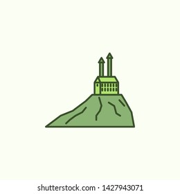 factory with simple color element icon