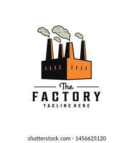 Factory simple logo design illustration