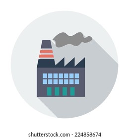 Factory. Single flat color icon. Vector illustration.