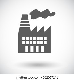 Factory. Single flat icon on white background. Vector illustration.