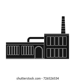 Factory, single icon in black style.Factory, vector symbol stock illustration web.