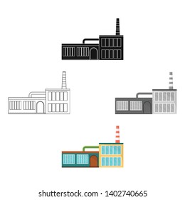Factory, single icon in cartoon,black style.Factory, vector symbol stock illustration web.