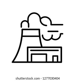 Factory. Smoke pipe and industrial building. Illustration isolated for graphic and web design. Vector graphics.