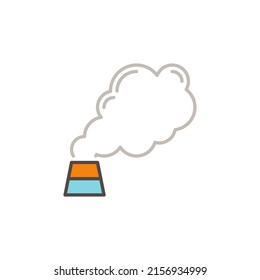 Factory Smoke vector Air Pollution concept colored icon or symbol