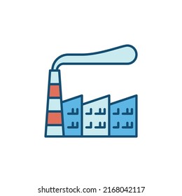 Factory with Smoke vector Air Pollution concept modern icon or sign