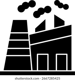 Fabrik mit Smokestack Glyph Vektor Icon Design
