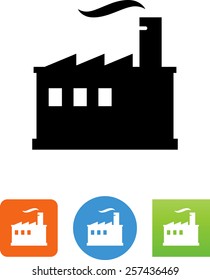 Factory with smokestack icon