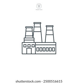 Factory with Smokestacks icon symbol vector illustration isolated on white background