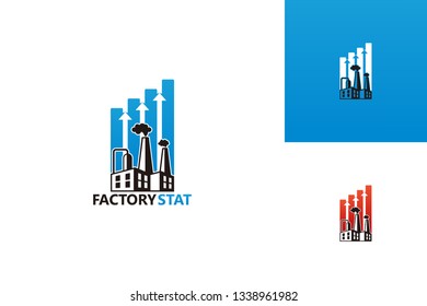 Factory Statistic Logo Template Design Vector, Emblem, Design Concept, Creative Symbol, Icon