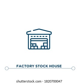 factory stock house outline vector icon. simple element illustration. factory stock house outline icon from editable logistics concept. can be used for web and mobile
